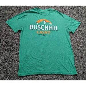 Brew City BUSCHHH Light Beer Mens Green T-Shirt St. Patricks Day - Size L